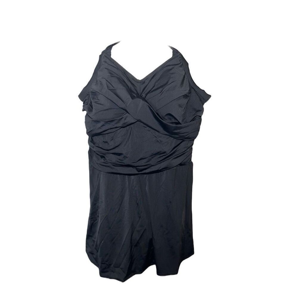 Women’s Skirted One Piece Swimsuit Black 14